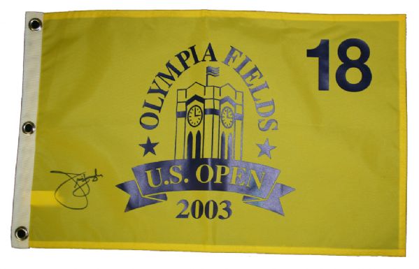 Jim Furyk Autographed 2003 US Open Flag - Olympia Fields JSA COA