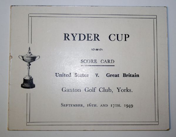 1949 Ryder Cup Unused Score Card Mangrum Collection