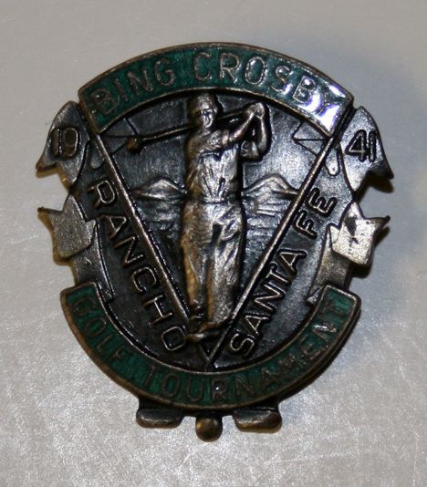 1941 Bing Crosby Contestant Pin won by Sam Snead