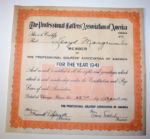 Lloyd Mangrum PGA Membership Certificate for 1941 JSA COA