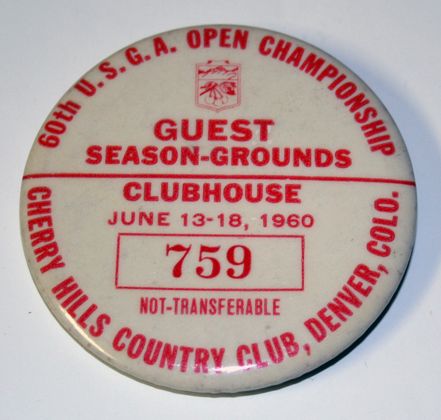 1960 U.S. Open Championship Club House Badge Palmers Famous Charge