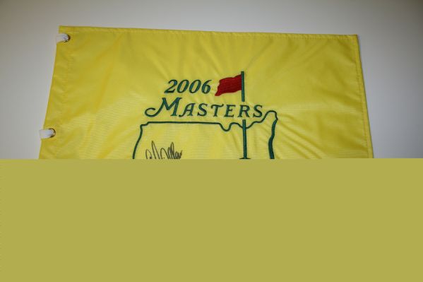 Masters Signed Flags Lot of 4 Flags - Adam Scott, Davis Love, Justin Leonard, Chris Dimarco. COA from JSA. (James Spence Authentication).