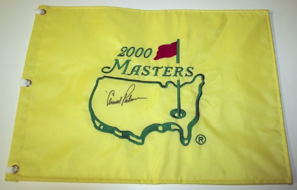 Arnold Palmer Signed Masters Flag. COA from JSA. (James Spence Authentication).