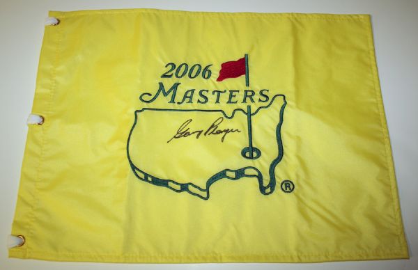 Gary Player Signed 2006 Masters Flag. COA from JSA. (James Spence Authentication).