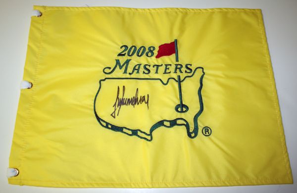 Trevor Immelman signed 2008 Masters Flag. COA from JSA. (James Spence Authentication).