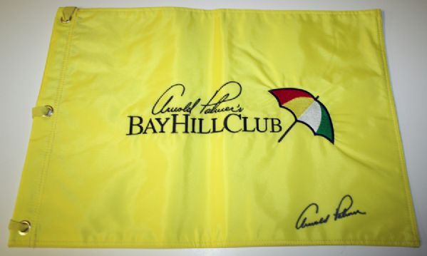 Arnold Palmer signed Bay Hill Flag. COA from JSA. (James Spence Authentication).