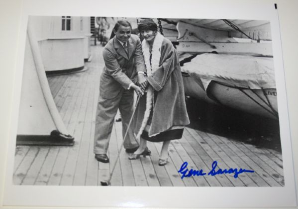 Gene Sarazen signed 8x10 Photo. COA from JSA. (James Spence Authentication).