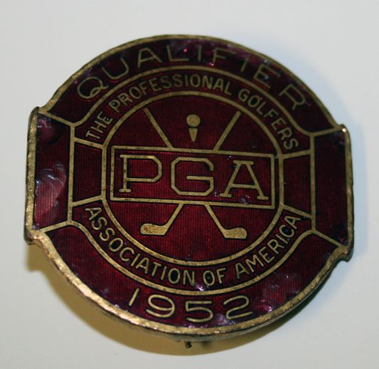  Lloyd Mangrum's 1952 PGA Championship Contestants Badge