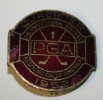  Lloyd Mangrums 1952 PGA Championship Contestants Badge