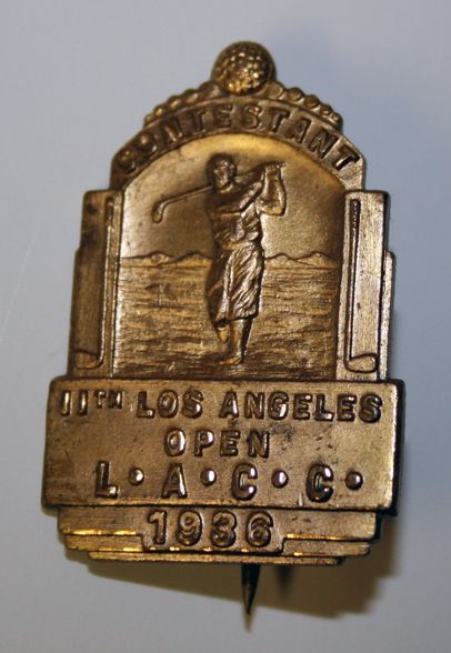 Lloyd Mangrum's 1936 Los Angeles Open Contestants Pin