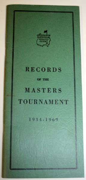 Lloyd Mangrum's Personal Copy of Records of the Masters Tournament 1934 - 1969