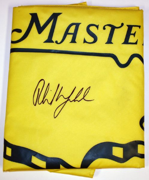 Phil Mickelson Signed Masters House Flag. COA from JSA. (James Spence Authentication).