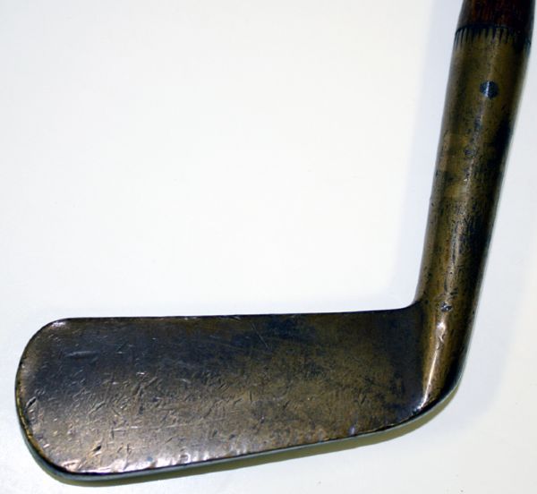 Wood Shaft Putter (Brass Head) All Original & Shaft stamped Prestwick Clubs. Circa 1905