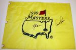 Arnold Palmer/Jack Nicklaus Autographed 99 Masters Flag JSA CoA
