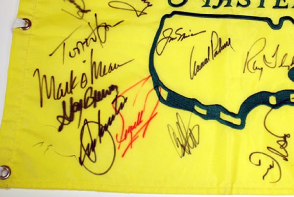 31 Champions Signed UNDATED Masters Flag with TOM WATSON!JSA COA