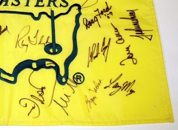 31 Champions Signed UNDATED Masters Flag with TOM WATSON!JSA COA