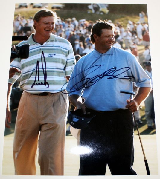 Ernie Els and Retief Goosen Signed 8x10 Photo. COA from JSA (James Spence Authentication).