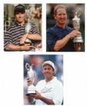 (3) British Open Autographed Champions Photos - Duval, Leonard, Lehman JSA COA