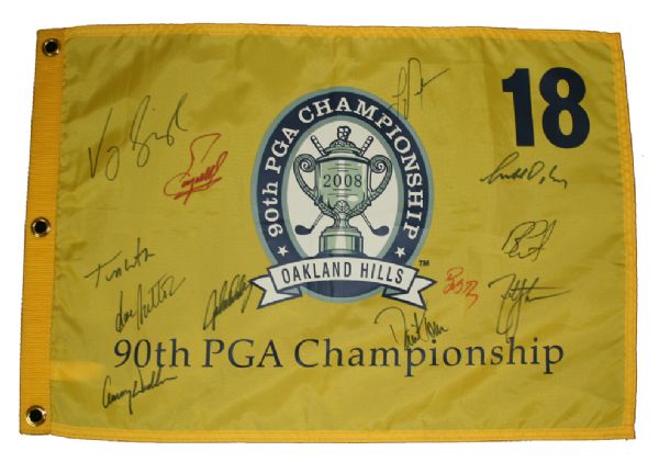 2008 PGA Championship Flag - Autographed by 13 Major Winners