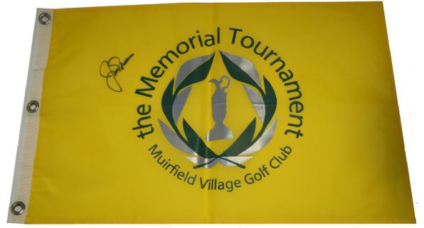 Jack Nicklaus Autographed Memorial Pin Flag