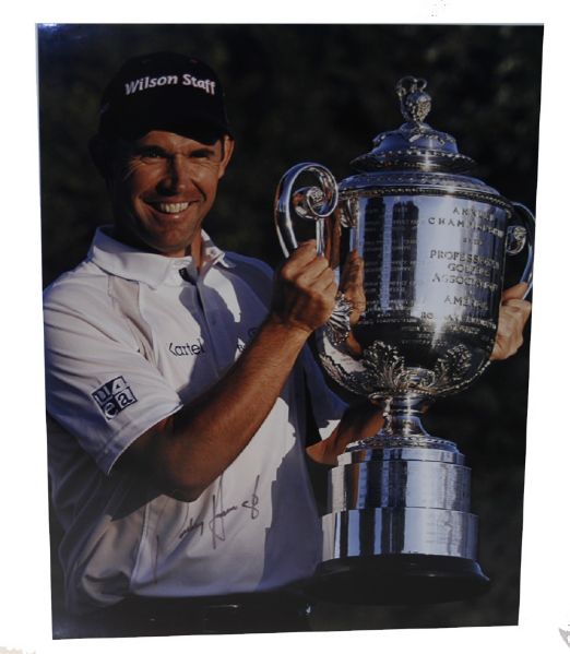Padraig Harrington Autographed 11 x 14 - PGA Trophy photo JSA COA