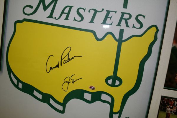 Arnold Palmer/Jack Nicklaus Autographed Framed House Flag JSA COA