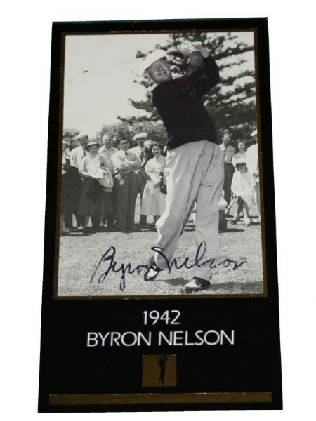 Byron Nelson Gold Foil GSV  Autographed 1942 Card