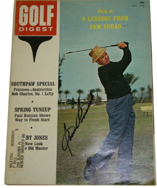 Sam Snead Autographed Full Issue of Golf Digest - May, 1963  JSA COA