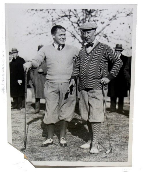 1928 Wire Photo - Gov. Al Smith in Round with Bobby Jones 