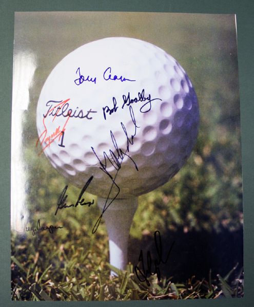 11x14 Golf Photo Signed by 7 Masters Champs - Aaron, Goalby, Zoeller, Couples, Player, Casper, Olazabal