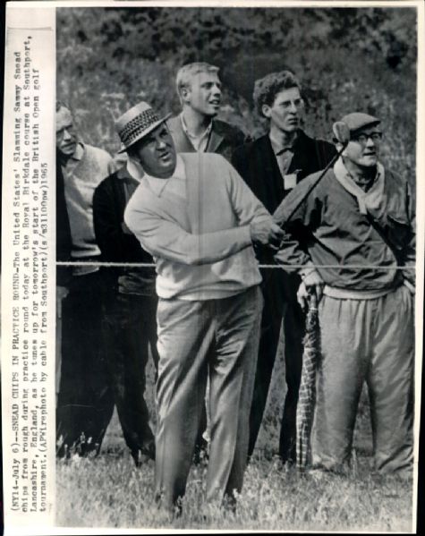 Sam Snead at Royal Birkdale Course Wire Photo - 8/2/1965