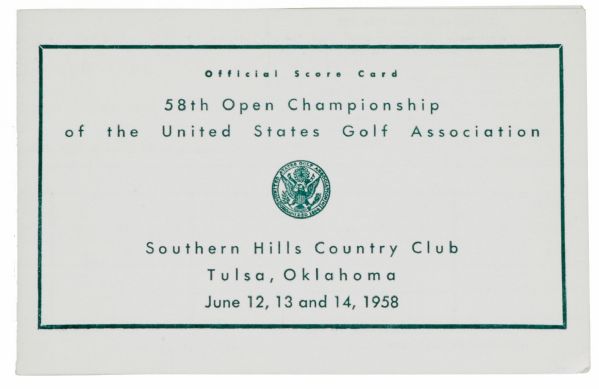 1958 US Open Scorecard