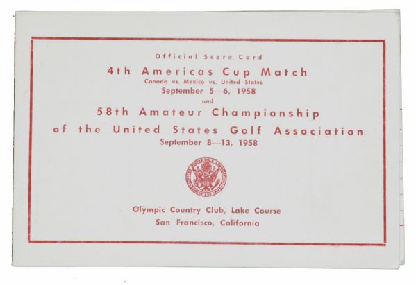 1958 US Amateur Scorecard - Charlie Coe