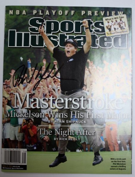 Phil Mickelson signed 2004 Sports Illustrated No Label JSA COA
