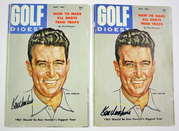 Six Signed Golf Digest Magazines Player, Byron Nelson