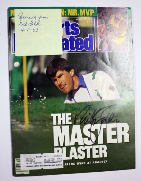 Masters Wrapup Edition of Sports Illustrated signed by Nick Faldo