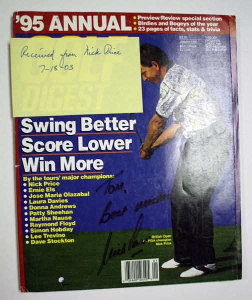 Lot of 10 Golf Magazines Signed by 10 PGA Golfers