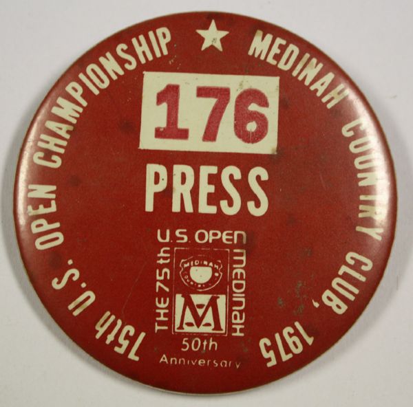 1975 US Open Press Badge