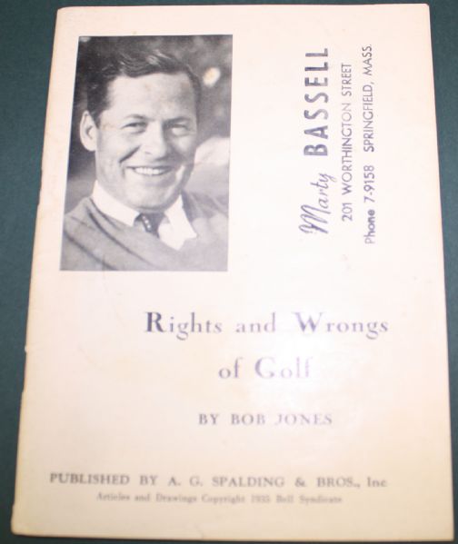 1935 'Rights and Wrongs of Golf' by Bob Jones