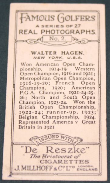1928 J. Millhoff 'Famous Golfers' - Walter Hagen