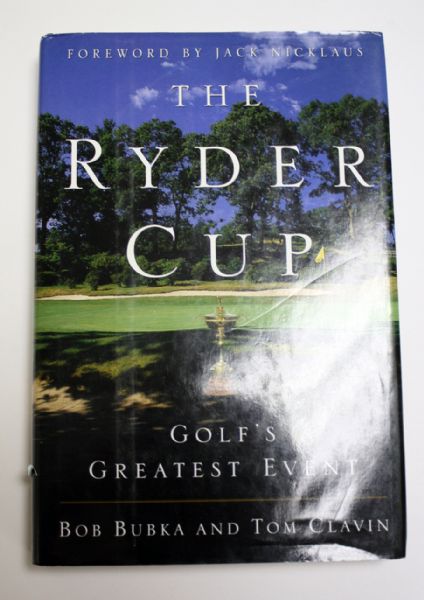 Lot of 4 signed books - The Ryder Cup, The history of the PGA Tour, Just a range ball in a box of titleists, Top tips from senior pros