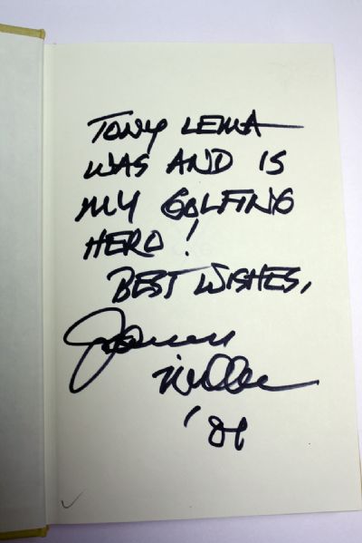 Two books signed by Johnny Miller - Pure Golf, and Tony Lema's Golfer's Gold