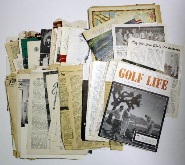 Lot of Lloyd Mangrum Scrapbooks Loose articles and Newpaper with Wire Photo