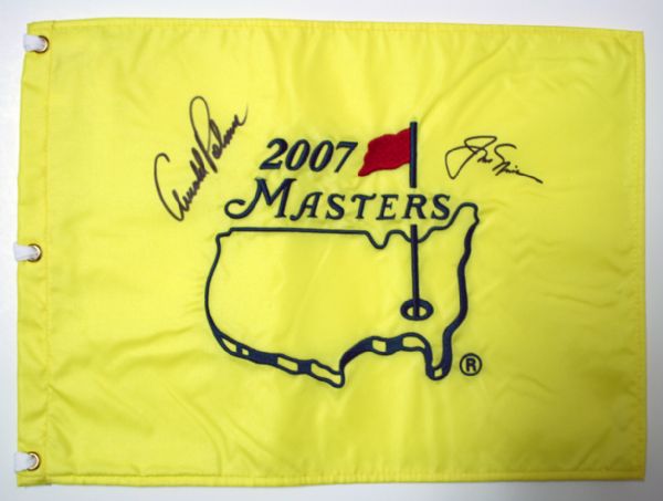 Jack Nicklaus & Arnold Palmer signed 2007 Master Flag