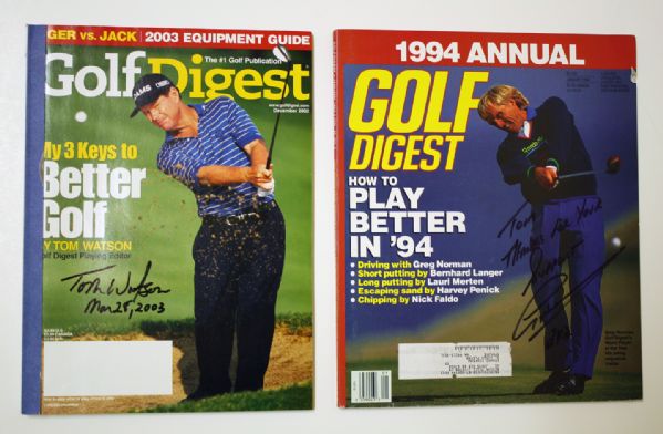 Lot of 2 signed Golf DigestLot of 2 signed Golf Digest
