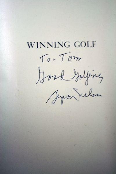 Lot of 2 Byron Nelson Winning Golf Books signed by Byron Nelson