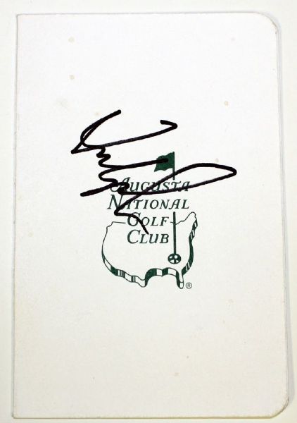 Fred Couples Signed Masters Score Card. CoA from JSA