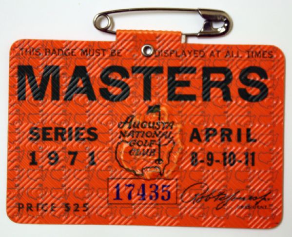 1971 Masters Badge