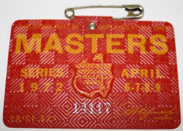 1972 Masters Badge - Nicklaus Wins!