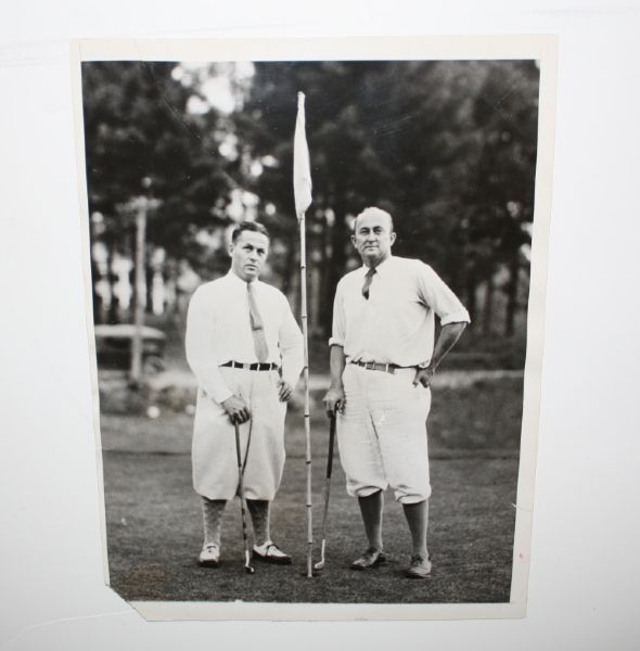 Bobby Jones and TY Cobb AP Type one Wire Photo 1930 Between Third and Fourth Major of Grand Slam